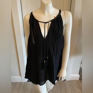 Joie silk tank tassel tie front size Large
